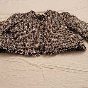 Women's Black and White Tweed Jacket